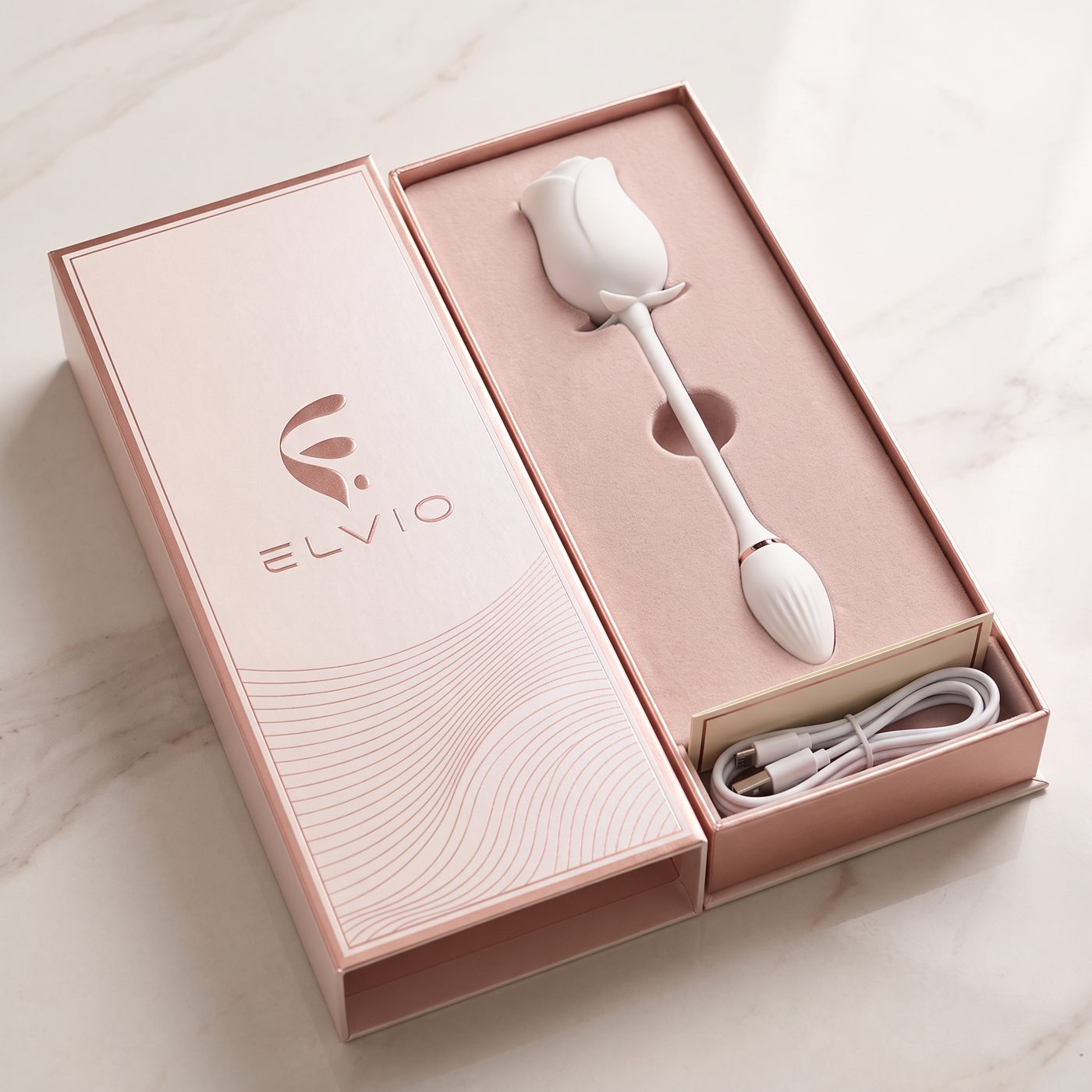Red gift set with a clutch and an intimate wellness product